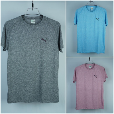 Puma Sportswear T Shirt (3 Colour Combo) Ash+Light Maroon+Sky blue