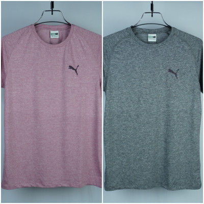 Puma Sportswear T Shirt (2 Colour Combo) Light Maroon+Ash