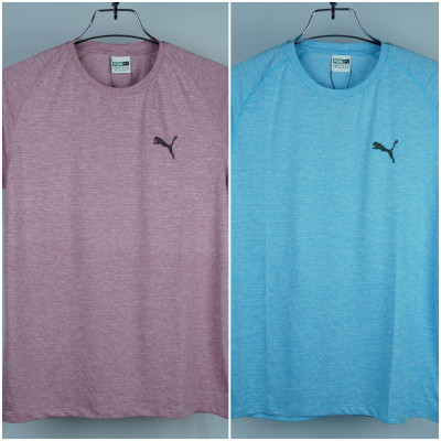 Puma Sportswear T Shirt (2 Colour Combo) Light Maroon+Sky Blue