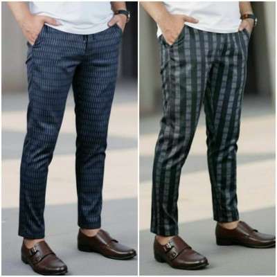 2 pcs Stripe Trouser Combo (Box+white_blue)