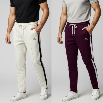 2 pcs Trouser Combo (Maroon+Off White)
