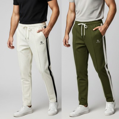 2 pcs Trouser Combo (Olive+Off White)